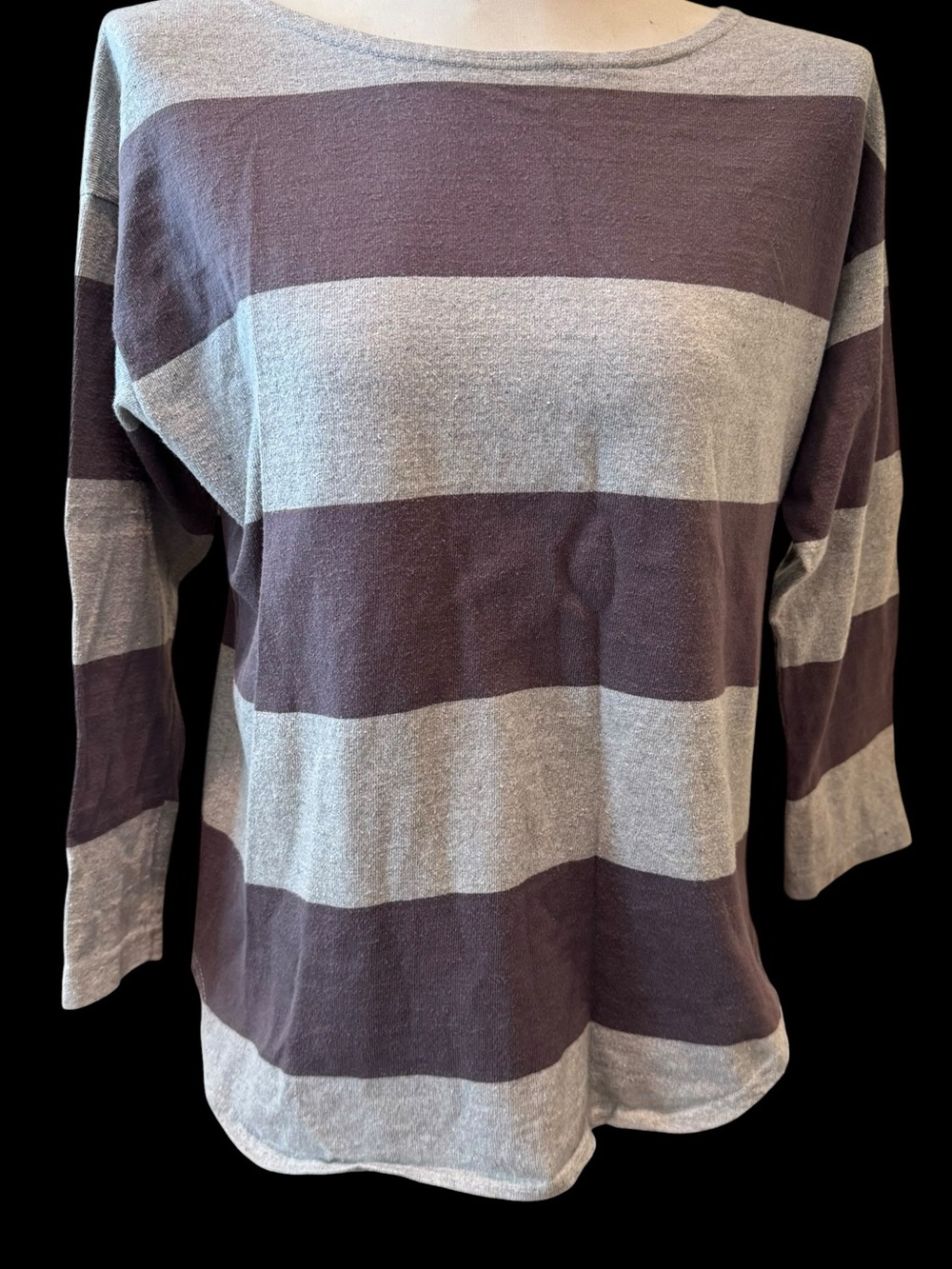 BRNWN Made in USA Striped Long Sleeve Shirt Large 100% Cotton